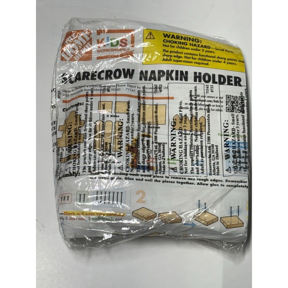 Home Depot SCARECROW NAPKIN HOLDER Kids Workshop Kit PIN INCLUDED November 2022